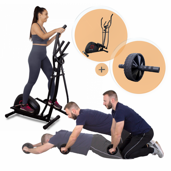 Pack Operación Biquini: Cardio por un tubo | Bicicleta elíptica | Rueda de abdominales | Rodillo multifuncional | Mobiclinic