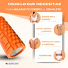 Massagerolle | Schaumgummi | 14 x 33 cm | Vielseitig | Leicht | Verhindert Verletzungen | Orange | FitRoller | Mobiclinic