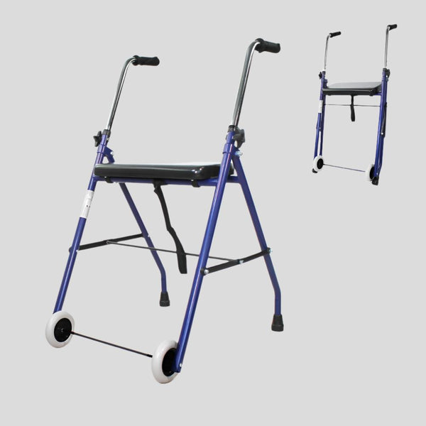 Rollator für ältere Menschen | Faltbar | Sitz | 2 Räder | Blau | Emérita | Mobiclinic