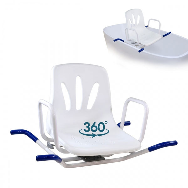 Drehbarer Badewannensitz | Armlehnen | Rückenlehne | Anatomisch | 360º | Lago | Mobiclinic