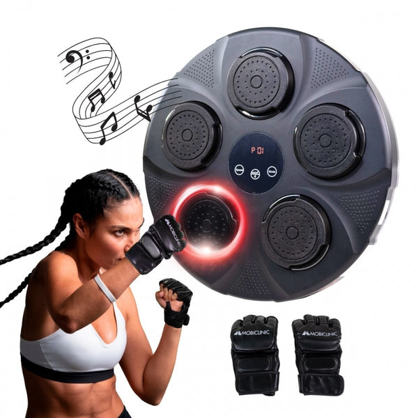 Máquina de boxeo | 9 modos y velocidades | Incluye guantes | Luces | Pantalla LED y Bluetooth | MusicKangu | Mobiclinic