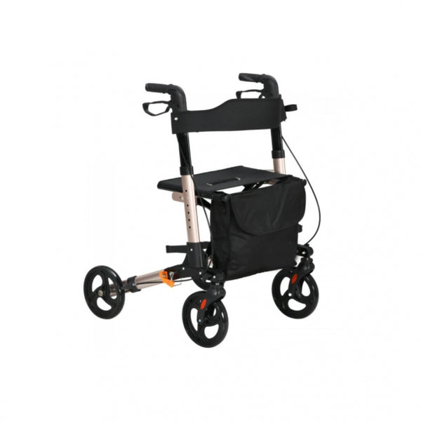 4-Rad-Gehwagen | Faltbar | Aluminium | Bremsen an Hebeln | Sitz und Rückenlehne | Trajano | Deluxe | Mobiclinic