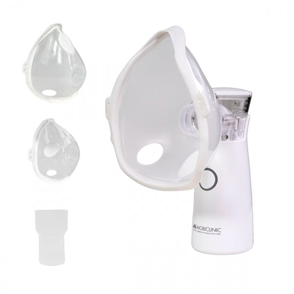 Nebulizador de malla | Portátil | 2 mascarillas + boquilla | Estuche transporte | Inalámbrico y USB | Nebumobi1 | Mobiclinic