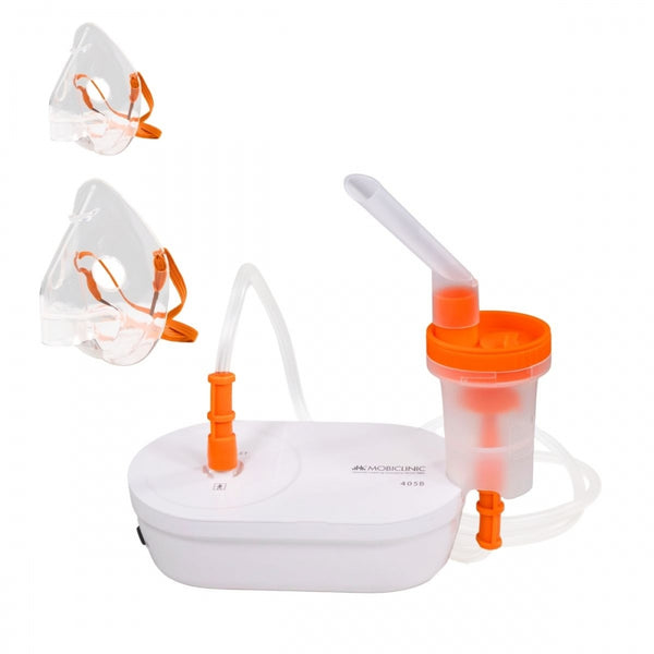 Nebulizador de aire comprimido | 2 mascarillas + Boquilla | Silencioso | USB | Portátil y ligero | Nebumobi2 | Mobiclinic