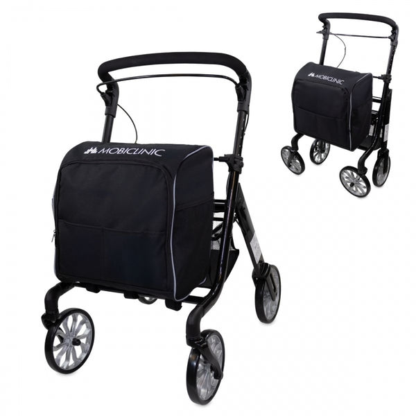 Klappbarer Gehwagen | Einkaufswagen | Bremssystem | Höhenverstellbar | Einhebel | XXL-Tasche | Formen | Mobiclinic