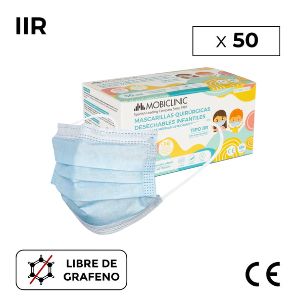 Medizinische IIR-Maske für Kinder | Einweg | 3 Schichten | Box 50 Stück | Mobiclinic