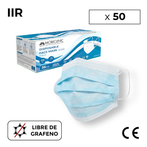 50 medizinische Masken IIR | Einweg | Schachtel mit 50 Stück | 3 Lagen | Mobiclinic