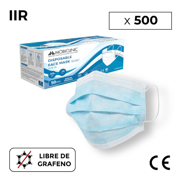 500 medizinische Masken IIR | Einweg | 10 Schachteln mit 50 Stück | 3 Lagen | Mobiclinic